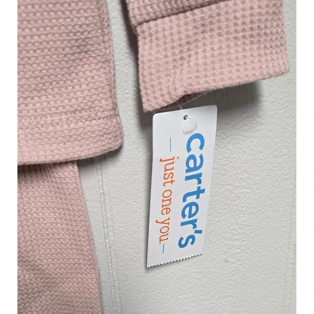 Carters Just One You Baby 9M Pink Waffle Knit 2pc Top and Pants Set